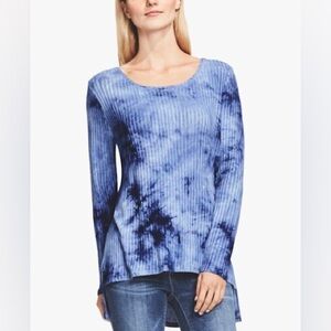 Two by Vince Camuto Women's Tie Dye Rib Side Slit Tunic